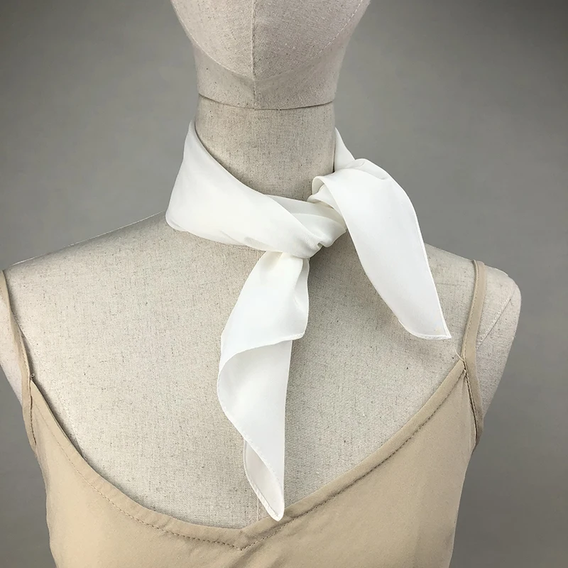 Ascot Neck Scarf - Novo lenço de seda feminino pescoço