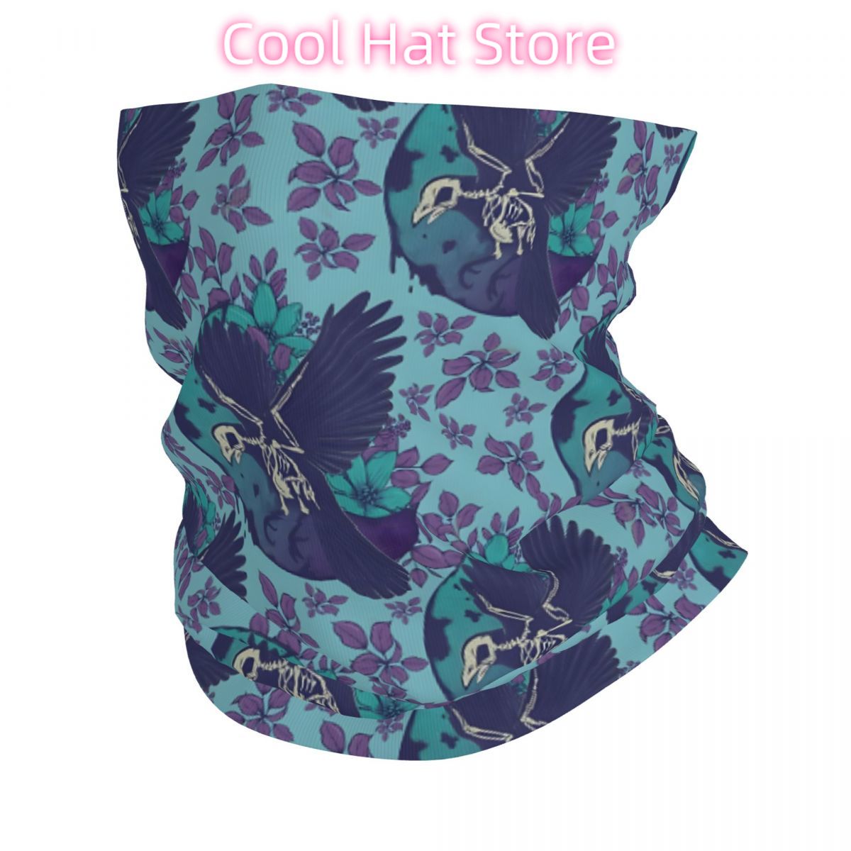 Neck Warmer Tube - Corvo esqueleto e lua bandana pescoço