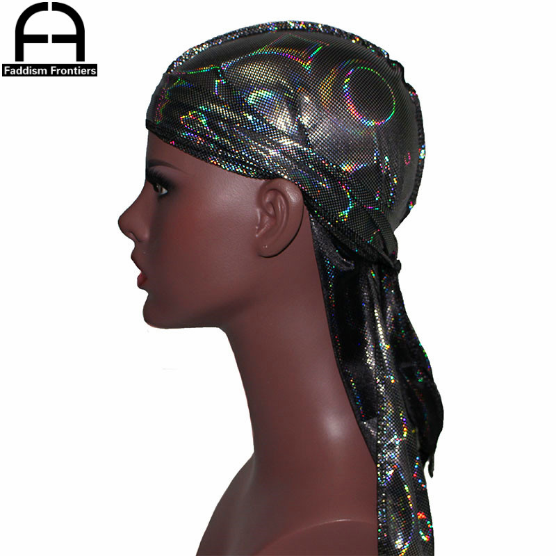 Bandana Doo Rag - Novo homem colorido sparkly sedoso durags
