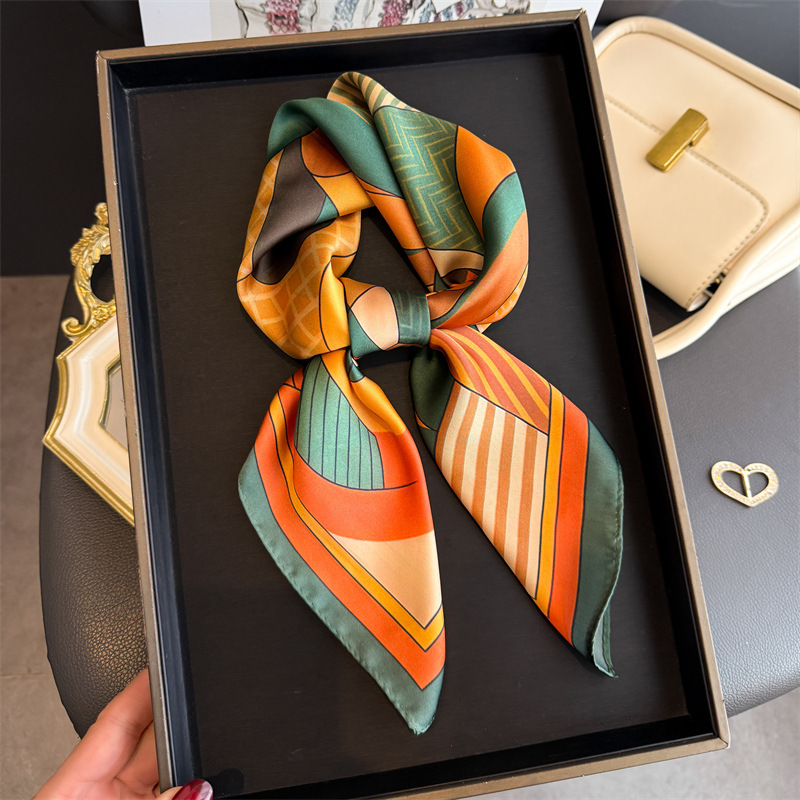 Silk Neck Scarf - 2026 nova geometria impressão lenços quadrados