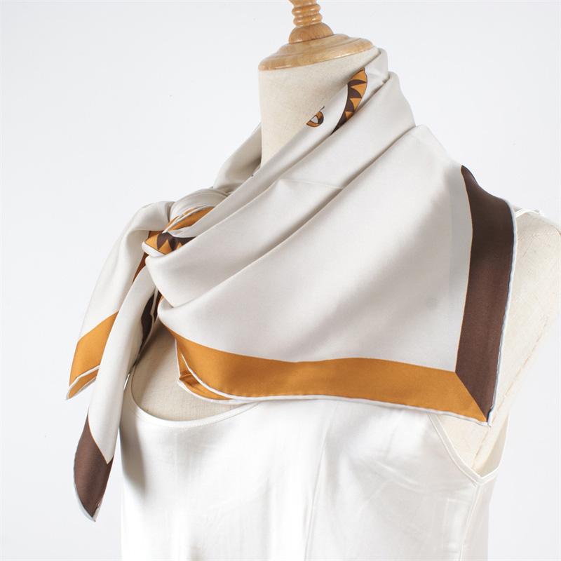 Face Scarf Mask - Lenço quadrado de 100% seda amoreira,