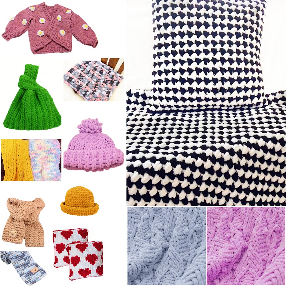Fio de Lã Chenille Grosso e Ma - Woven Scarf Blanket avaliação e preço