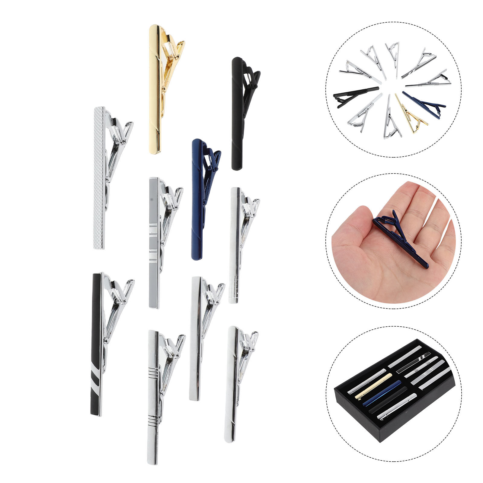 Conjunto de 10 Prendedores de  - Tie Bar Set Gift avaliação e preço