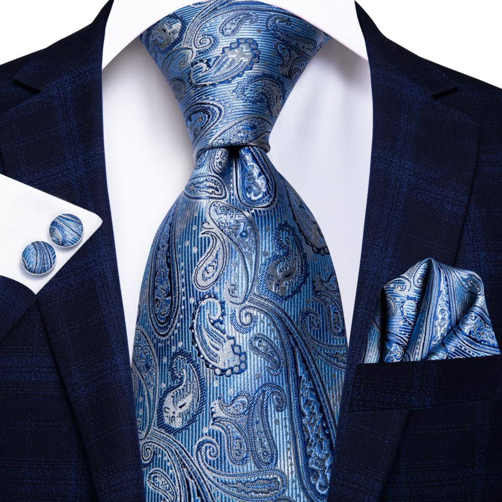 Xadrez azul claro Paisley grav - Silk Tie Striped avaliação e preço