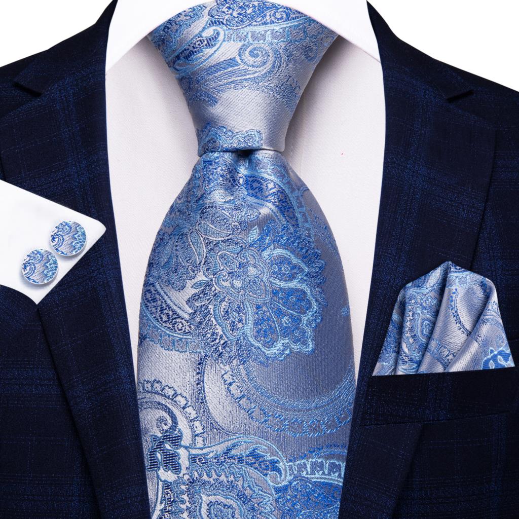 Xadrez azul claro Paisley grav - Silk Tie Striped avaliação e preço