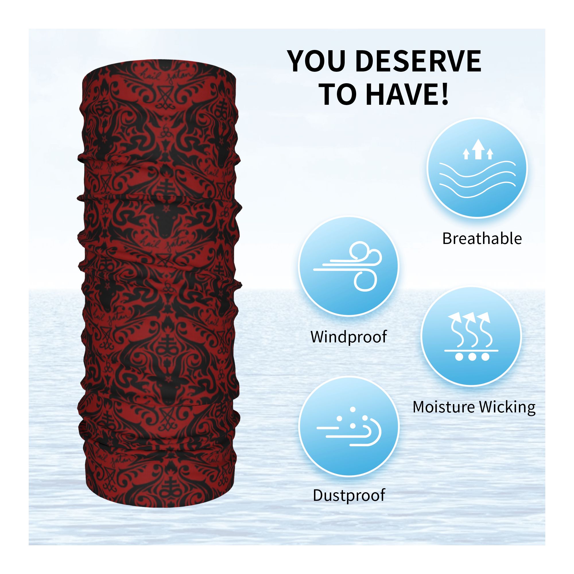 Baphomet damasco granizo satan - Neck Warmer Tube avaliação e preço