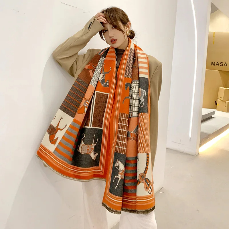 2024 novo luxo inverno cacheco - Woven Scarf Blanket avaliação e preço
