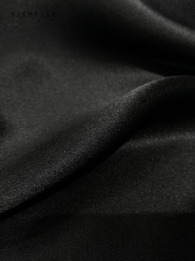 Cor sólida preto lenço de seda - Silk Neck Scarf avaliação e preço