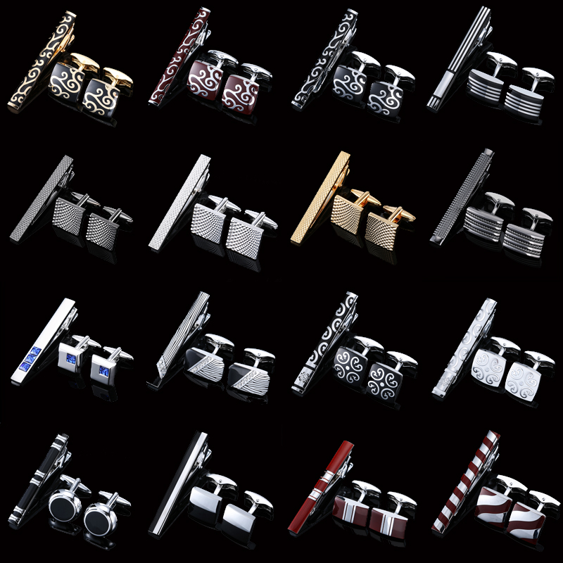 Conjunto de abotoaduras e clip - Tie Bar Set Gift avaliação e preço