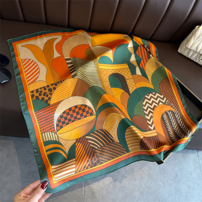 2026 nova geometria impressão  - Silk Neck Scarf avaliação e preço