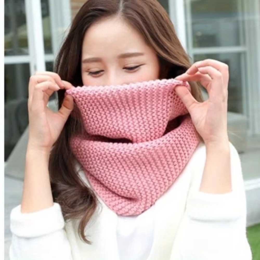 Cachecol de Cor Sólida com Pad - Infinity Scarf Knit avaliação e preço